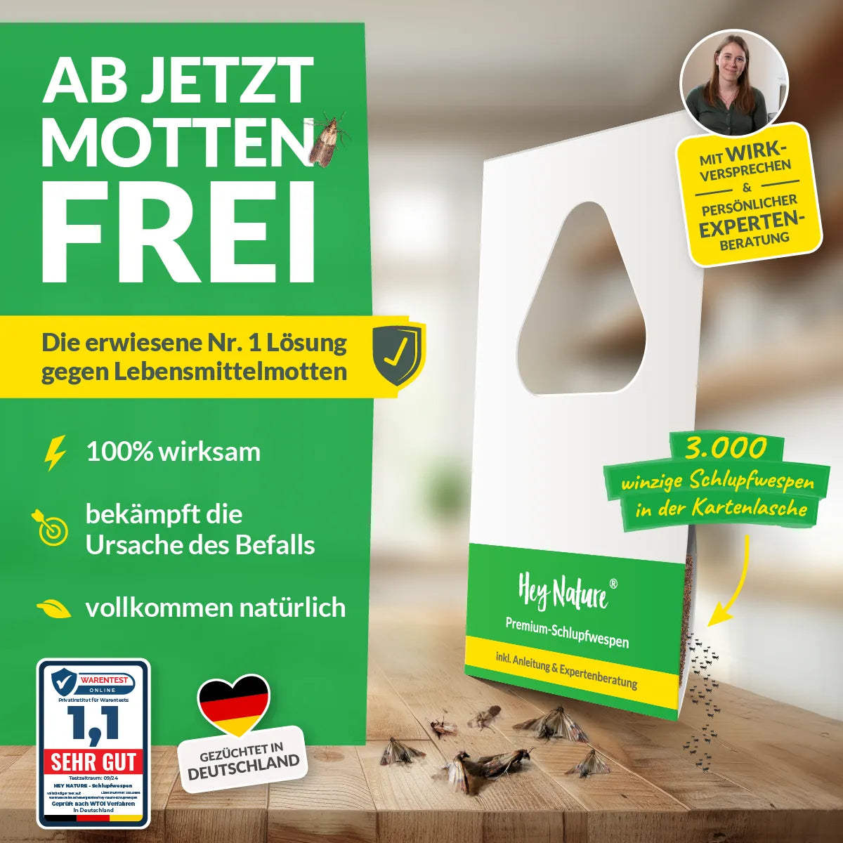 Schlupfwespen gegen Lebensmittelmotten